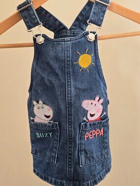 Peppa Pig denim jean overall dress